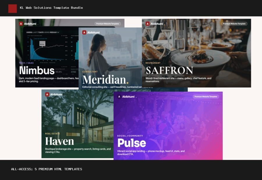 All-Access Bundle — All 5 HTML Templates