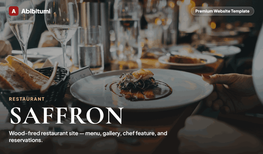 Saffron — Restaurant Template HTML